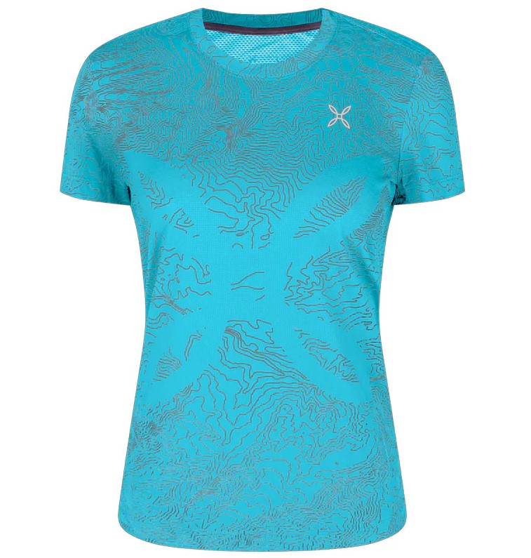 MONTURA T-SHIRT DONNA TOPOGRAPHIC SUBLIME T-SHIRT WOMAN TURCHESE